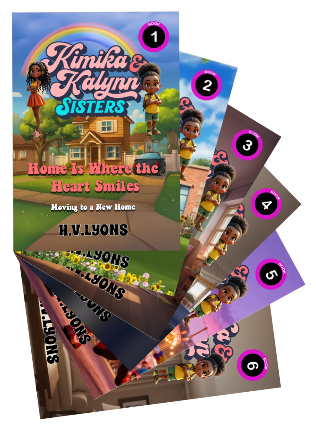 A selection of Kimika and Kalynn Sisters chapter books by H.V. Lyons