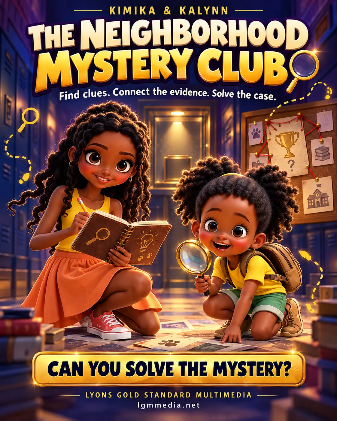 Kimika and Kalynn investigate clues in The Neighborhood Mystery Club
